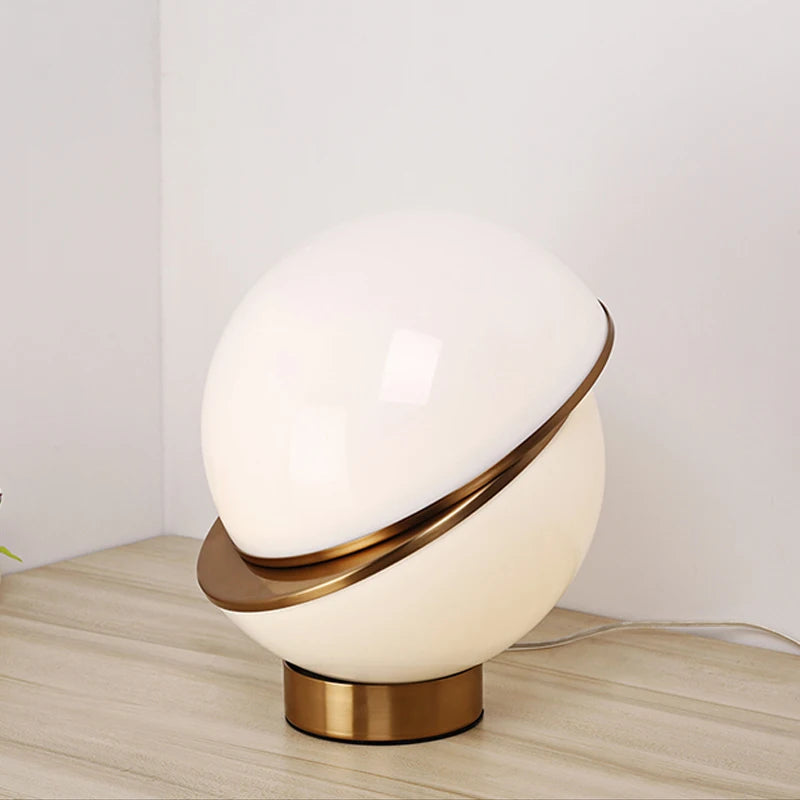 OUDELADI postmodern White creative ball Bedroom Bedside table Lamp Home decor metalmisaligned Round ball LED Lighting fixture